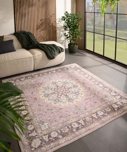 Vintage buitenkleed vierkant - Valenca Nova paars/roze 230x230