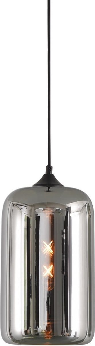Artdelight - Hanglamp Botany Ø 18 cm rook glas zwart