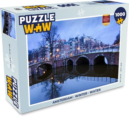 Puzzel Amsterdam - Winter - Water - Legpuzzel - Puzzel 1000 stukjes volwassenen