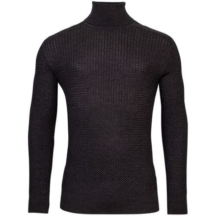 Thomas Maine Trui Merino Col Allover Structure Knit Antraciet / male