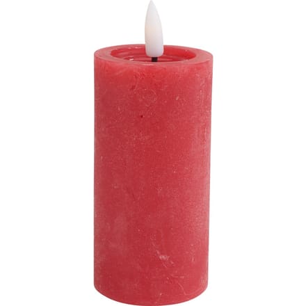 LED echte waskaars "10 x 5 cm", met timer 6/18 uur. - Rood