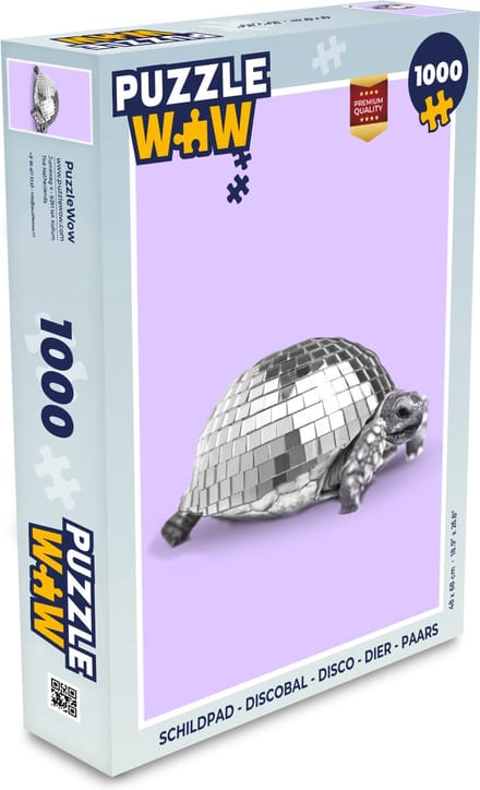 Puzzel Schildpad - Discobal - Disco - Dier - Paars - Legpuzzel - Puzzel 1000 stukjes volwassenen