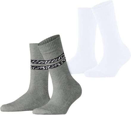 Esprit Memphis Rib 2-Pack gedessineerd katoen multipack sokken dames veelkleurig - maat 35-38