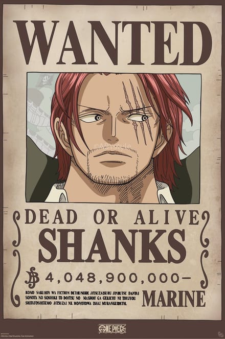 Poster One Piece - Wanted Shanks Wano 61x91,5cm