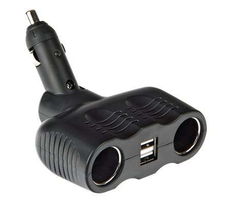 4- weg aanstekerdoos 2x 12/ 24 Volt