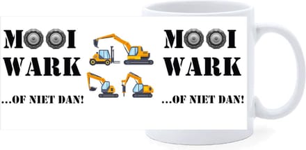 Beker - Tekst - Mooi Wark - Met Zware Voertuigen