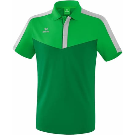 Erima Squad Polo Heren - Silver Grey / Smaragd / Fern Green | Maat: S