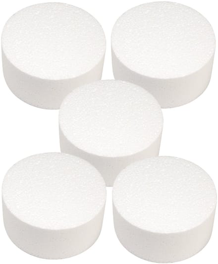 5x Piepschuim schijven 15 cm breed en 7 cm dik - hobby figuren artikelen