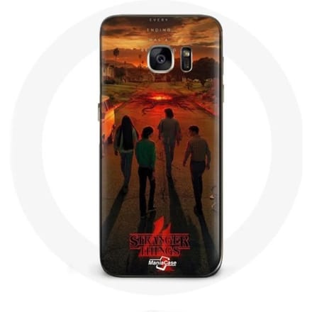 Coque pour Samsung Galaxy S7 Stranger Things Saison 4 Affiche Art Equipages de la Nouvelle Théorie