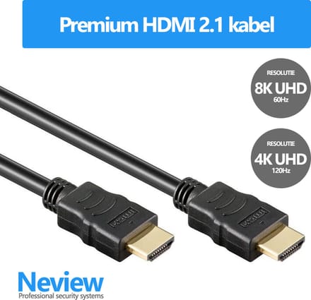 Neview - 2 meter Premium HDMI 2.1 kabel - 4K & 8K video - Gold-plated