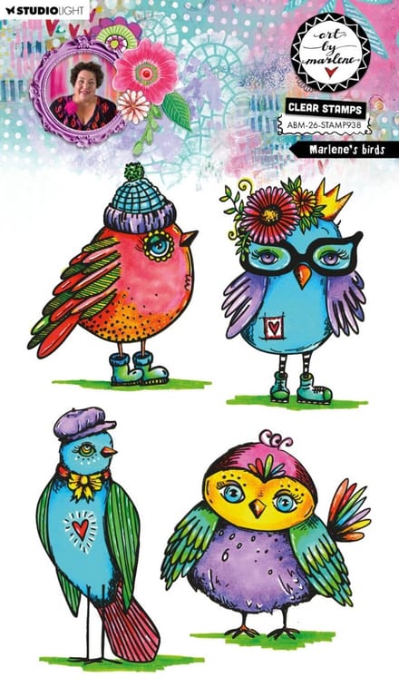 Clear stamp Marlene's birds - ABM collection nr. 938