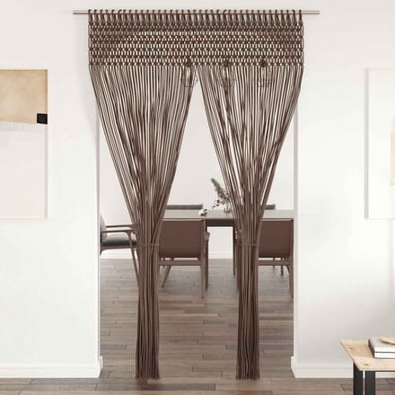 vidaXL - Gordijn - macramé - 140x240 - cm - katoen - taupe
