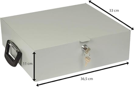 Document Storage Cassette A4 met Beveiligingsslot en Handgreep - Lichtgrijs