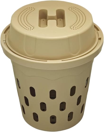 Worm Compostbak - Meststofmaker Bodem - Tuin Verrijken - Verbeterde Zuurstofstroom - 26.4 cm Hoog - Beige