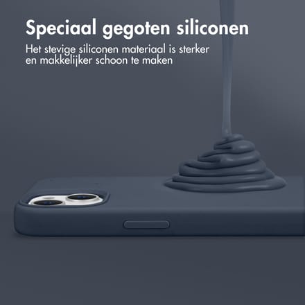 Accezz Hoesje - Geschikt voor Apple iPhone 11 - Liquid Silicone Backcover - Donkerblauw