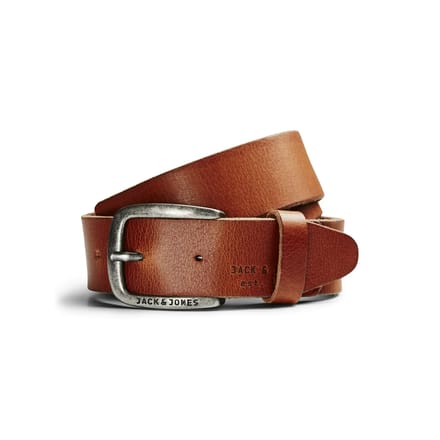 Jack & Jones JacPaul Riem Lichtbruin Leer Zilveren Gesp - 80