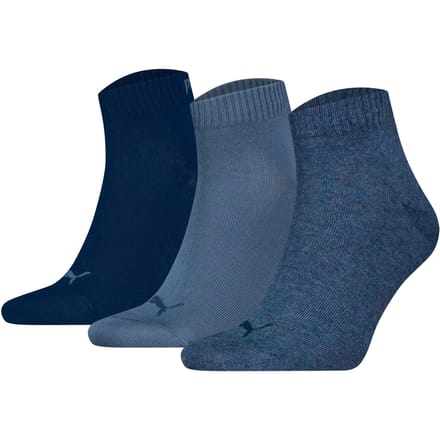Puma - Unisex Quarter Plain Enkelsokken - 3 Pack - Maat 43-46