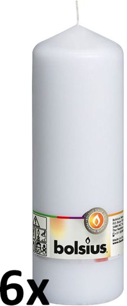 Bolsius - Stompkaarsen - 200/70 - Wit - 6 stuks