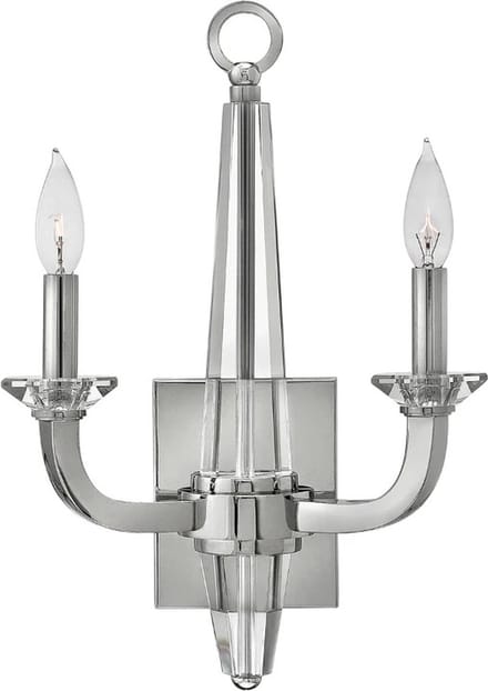 Hinkley LED Wandlamp Ascher | 2X E14 Max 60W | Polished Nickel