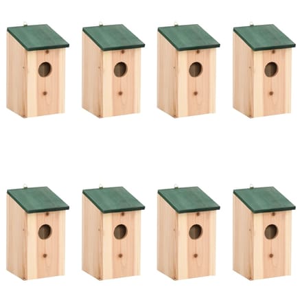 Vidaxl Maisons Pour Oiseaux, 8 Pcs, En Bois, 12 X 12 X 22 Cm