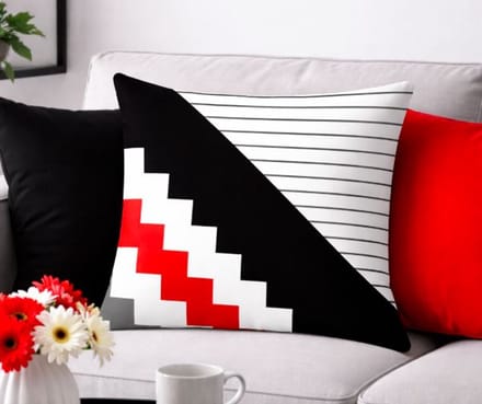 Modern Geometry Collection Kussenhoes – Red Edition - 45x45 cm