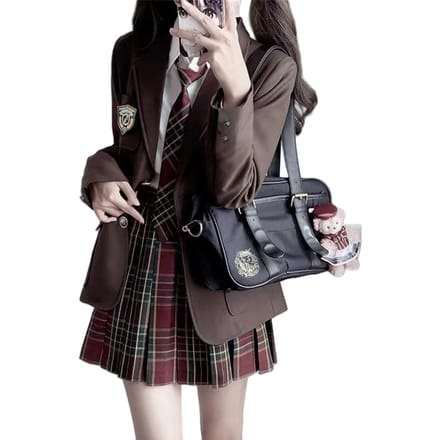 Ensemble Uniforme Scolaire Cosplay Fille Lycée JK Uniforme Lycée Assorti pour l'Entrée Taille S [KALAOK] - Uniforme, Uniforme, Costume, Ensemble Femme, marron