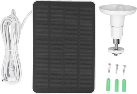 Zonnepaneel Oplader - Draagbare Energie - Camera Voeden - IP65 Weerbestendig - 10W Vermogen - Zwart