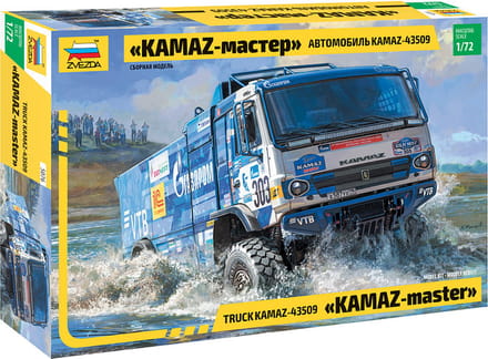 Zvezda Modelbouwpakket Militaire voertuigen - 5076 KamAZ-Master - Rallye Truck Plastic - 1:72 - Modelbouw