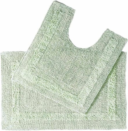 Zachte badmatten set van 2 stuks in frisse groene tint