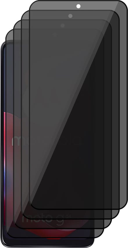 Privacy Screenprotector geschikt voor Motorola Moto G24 - 4x Volledig Dekkend Glas Screen Protector