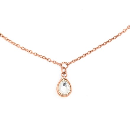 Victorious Dames Ketting - Rosé Goud - Model: Crystal Water