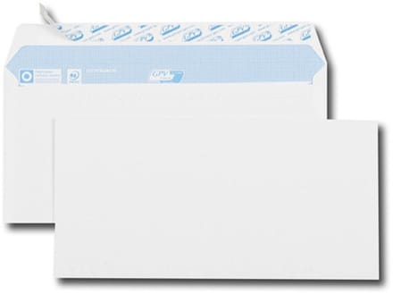 GPV envelop, 110x220 mm, wit, z. venster, 90 g/m2, zelfkl., 25 st.