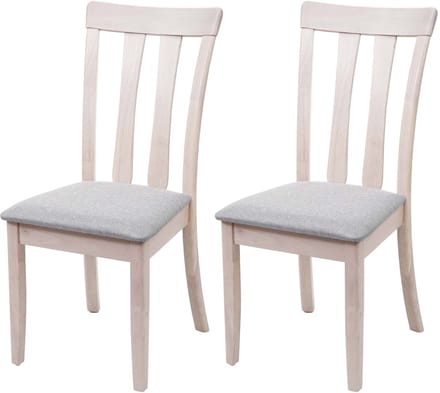 Set van 2 eetkamerstoelen MCW-G46, keukenstoel, stof/textiel, massief hout ~ lichtkleurig frame, grijs