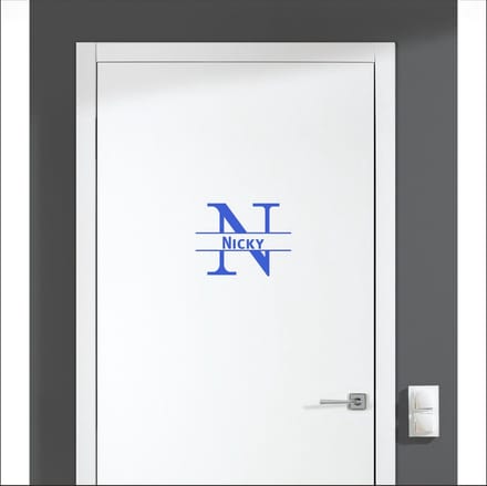 Deursticker Met Naam -  Nicky - Blauw