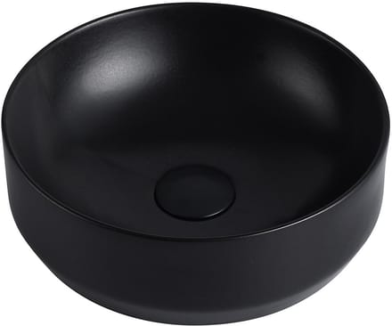 Vente-unique Ronde wastafel KANELLE - Mat zwart