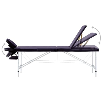 vidaXL - Massagetafel - inklapbaar - 3 - zones - aluminum - paars