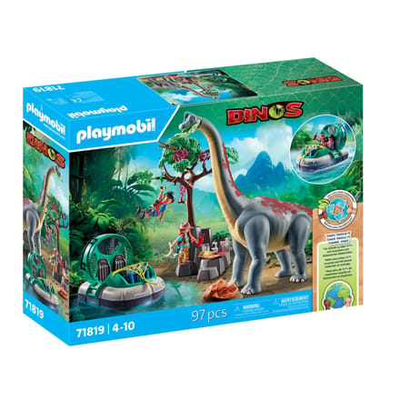 Brachiosaurus en hovercraft simulatiespel Playmobil