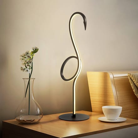Elstead Flamingo LED tafellamp, zwart, metaal, 50 cm hoog