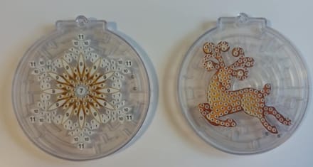diamond painting - kerstboomversiering - sleutelhanger - doolhof/labyrinth maze game ( 2 stuks ) 320