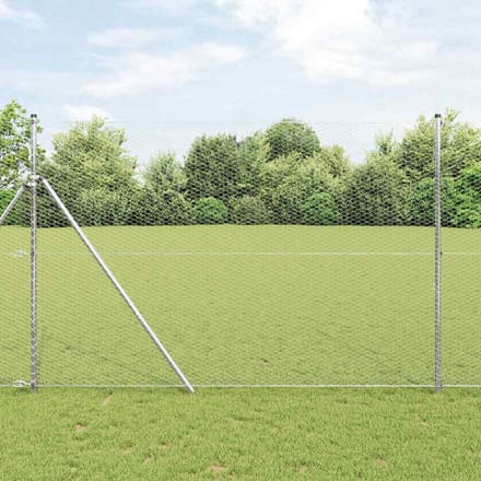 vidaXL Hexagon Hek Zilver 1,6 x 50 m Gegalvaniseerd staal