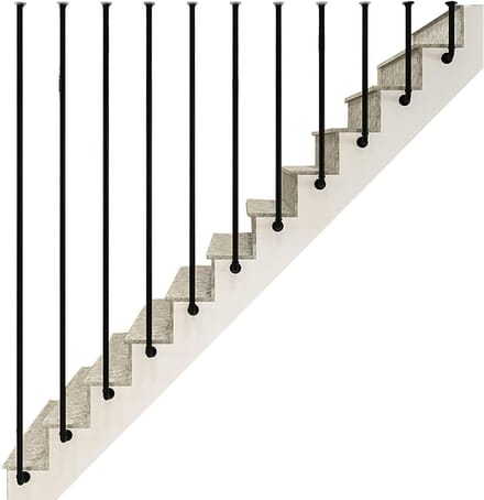 Trapleuning Smeedijzer - Wandbeugel - Veilig Trap Lopen - Roestwerende Coating - 30 cm - Zwart