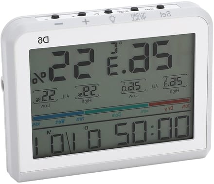 Digitale Binnenthermometer - Hygrometer LCD - Omgevingsmonitoring Huis - Groot LCD Scherm - -10℃ Tot 50℃ - Wit