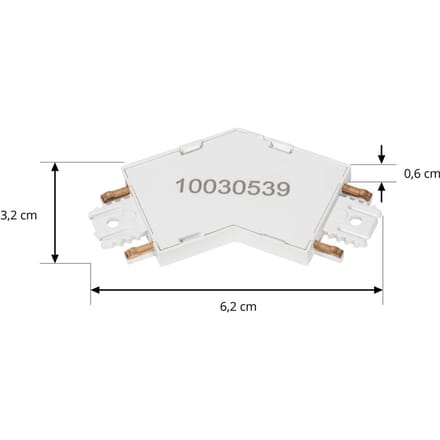 Lindby connector Lumaro, wit, 135°, kunststof