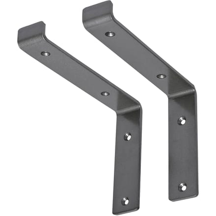 Wandhouder Plankhouder set van 2 200 x 145 mm grijs staal ML design