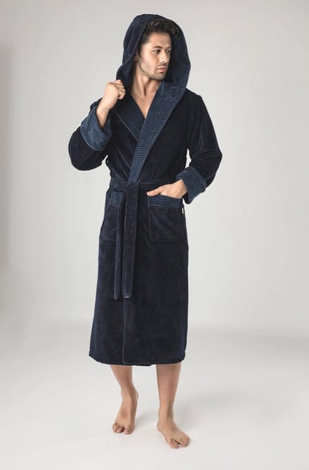 Heren Badjas Olivier / Donker Blauw /maat XXXL