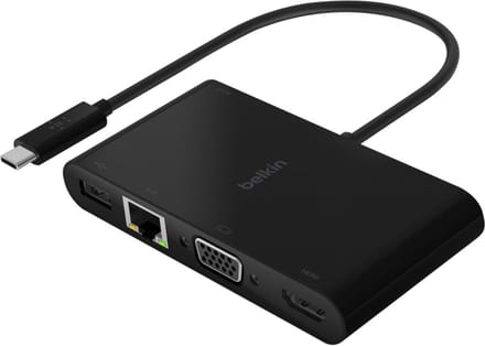 Belkin USB-C multimedia oplaadadapter - 100 W (HDMI 4k, VGA, Gigabit Ethernet, USB-A 3.0)