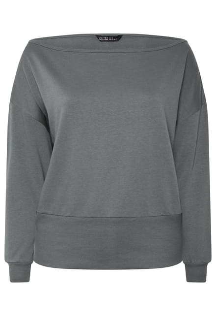 Limited Collection Grijze Sweatshirt Met Wijd Uitgesneden Hals Size 48