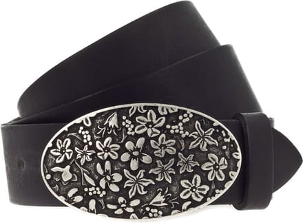 MUSTANG Leren Riem Leather Belt W120 Black Zwart