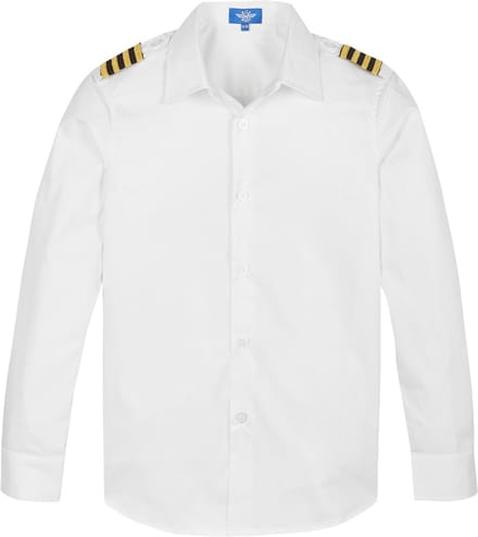 Wick Wings - Jongens - Mt 98/104 - Slimfit - Overhemd - Epauletten