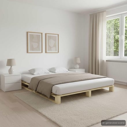 Robuust Houten Pallet Bedframe 140x200 cm Grenenhout Slaapmeubel